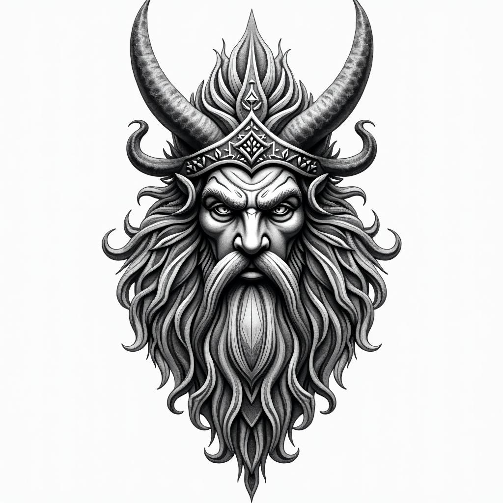 Nordic godshigly detailed tattoo