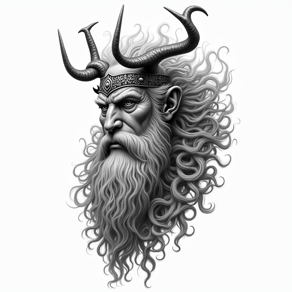 Nordic godshigly detailed tattoo - Variation 2