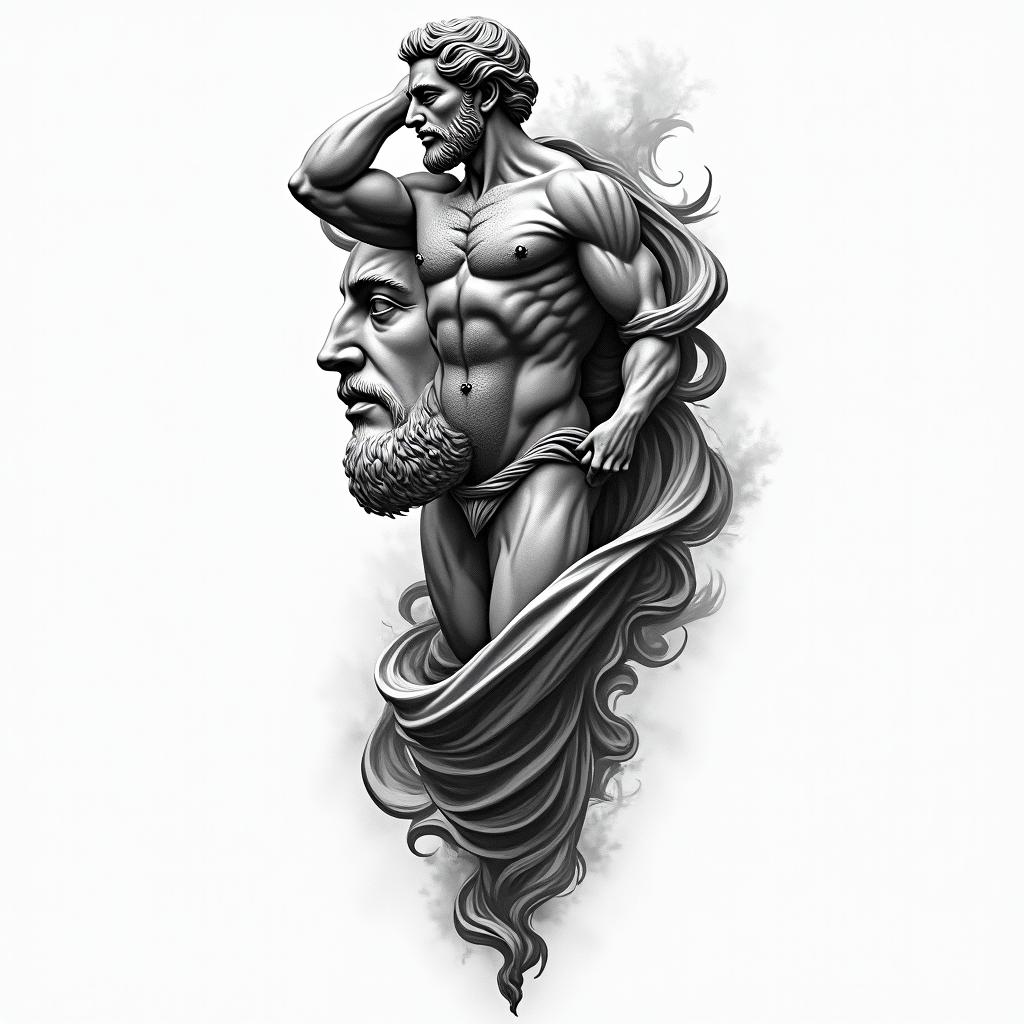 greek mythologyhigly detailed tattoo - Variation 3
