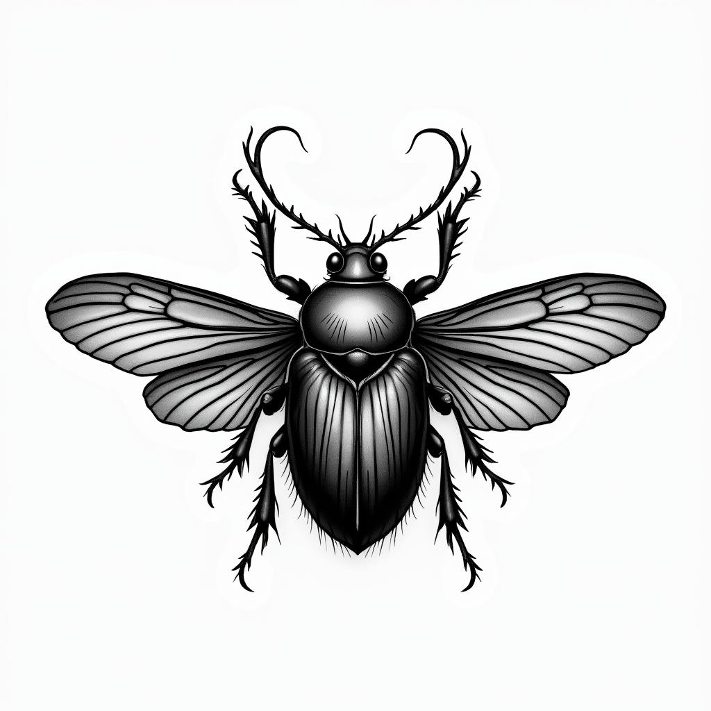 Garden beetlehigly detailed tattoo - Variation 4