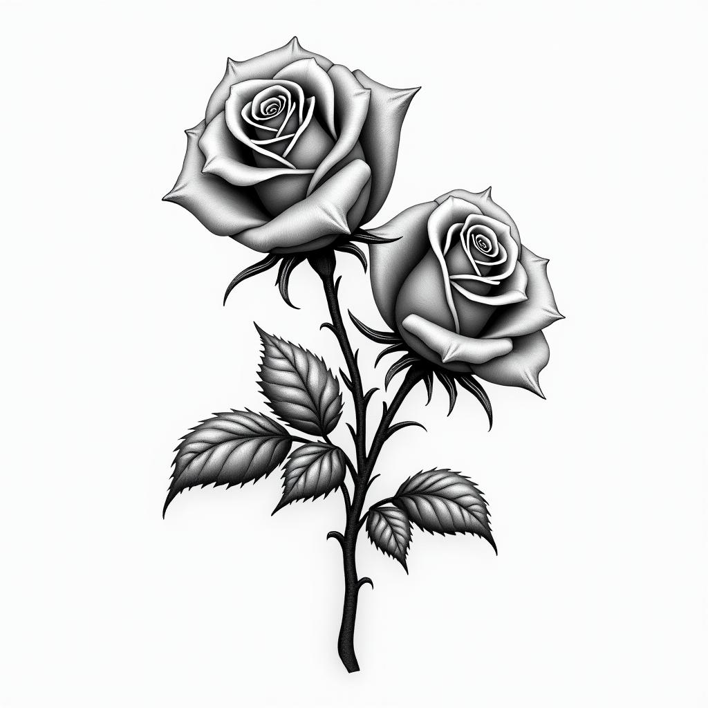 3 roseshigly detailed tattoo