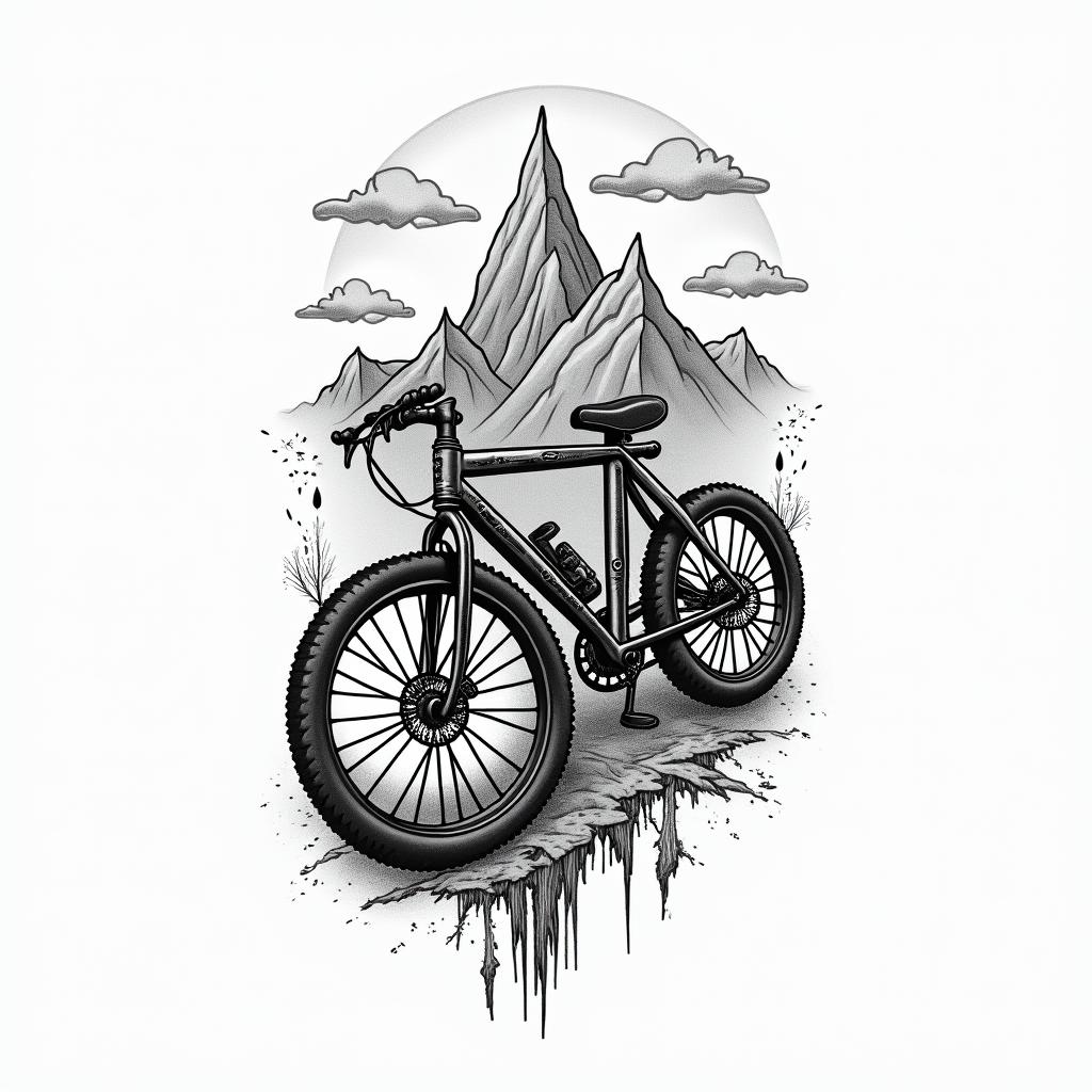 Simona Capricorn nature mountain nordic gods Biketext-based tattoo, japanese font ultra-realistic, perfectly placed, high-quality font design, photo-realistic shading, 8k, high quality, finely detailed typograph