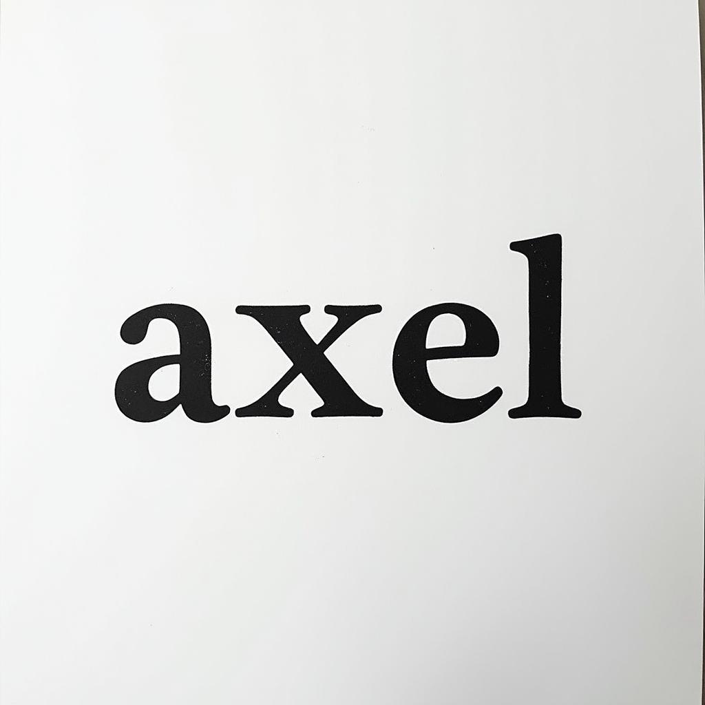 Axelminimalist text-based tattoo, Monospace font ultra-realistic, perfectly placed, high-quality font design, photo-realistic shading, 8k, high quality, finely detailed typograph