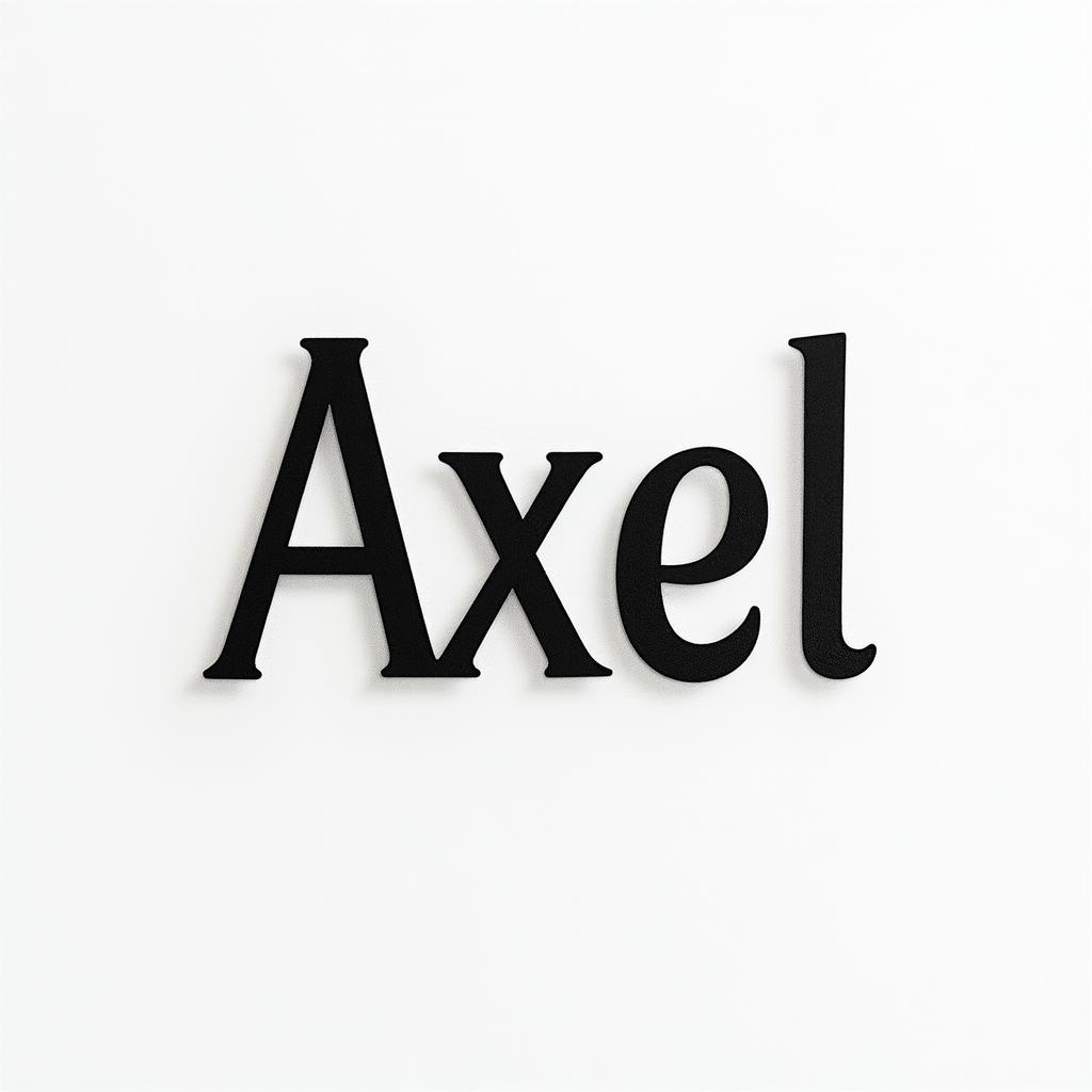 Axelminimalist text-based tattoo, Monospace font ultra-realistic, perfectly placed, high-quality font design, photo-realistic shading, 8k, high quality, finely detailed typograph - Variation 3