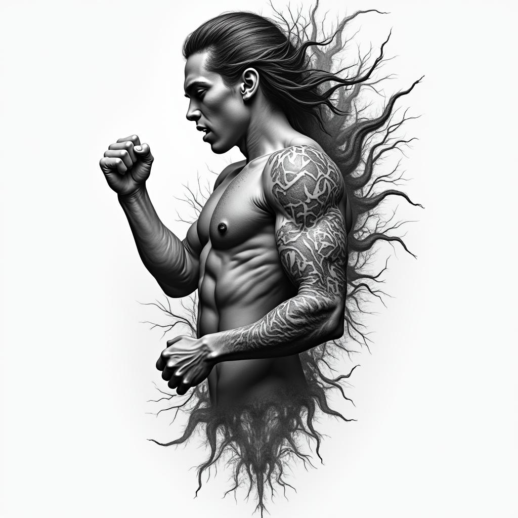 Strength perseverance resiliencehigly detailed tattoo - Variation 3