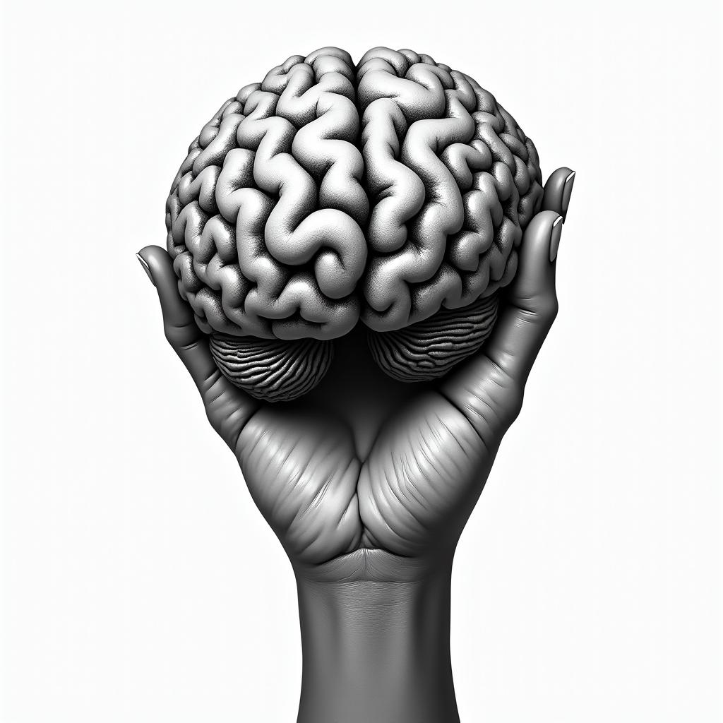 Atlas holding brain uphigly detailed tattoo - Variation 2