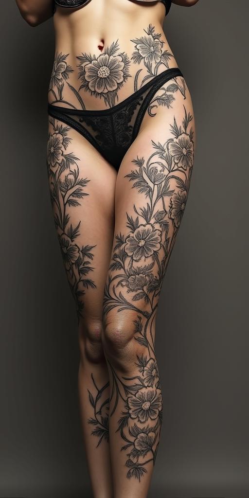 Ochoa family crestin victorian style tattoo, featuring vintage and elegant elements, ornate frames, roses, antique, sepia-toned color scheme - Variation 3