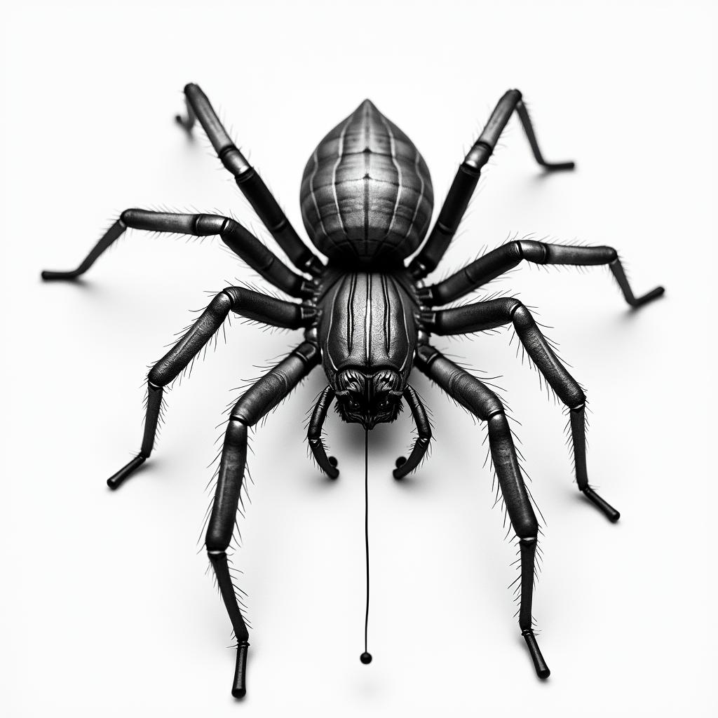 Violin spiderhigly detailed tattoo - Variation 4