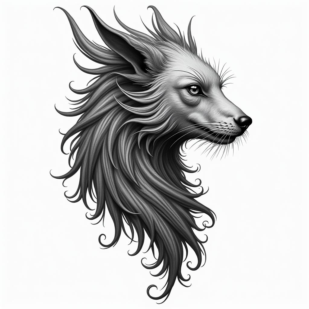 Destiny spirit animalhigly detailed tattoo - Variation 3
