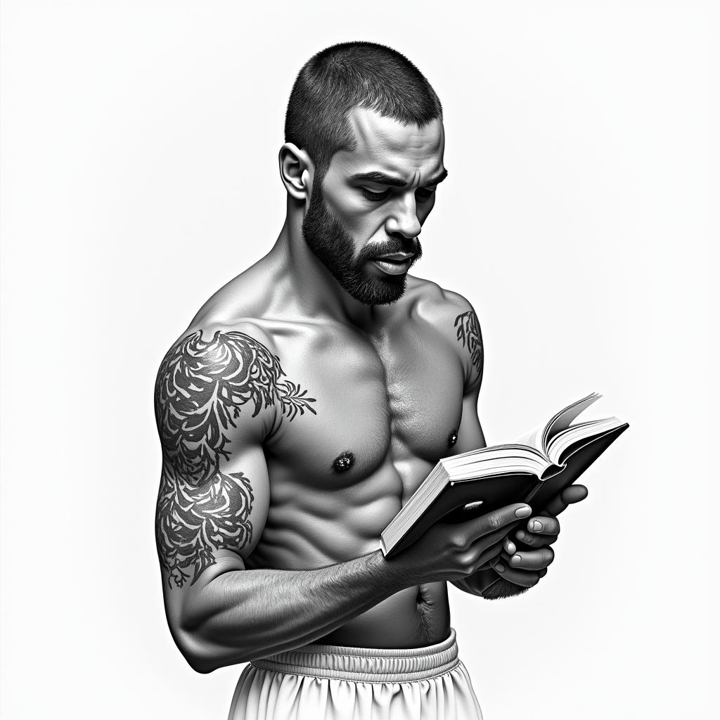 Clip the boxer's love Arthur H. Dance. Nature. Reading. Family. Glitter.higly detailed tattoo