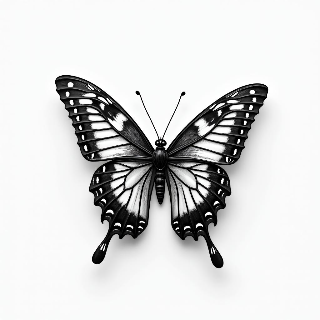 3d butterflyhigly detailed tattoo