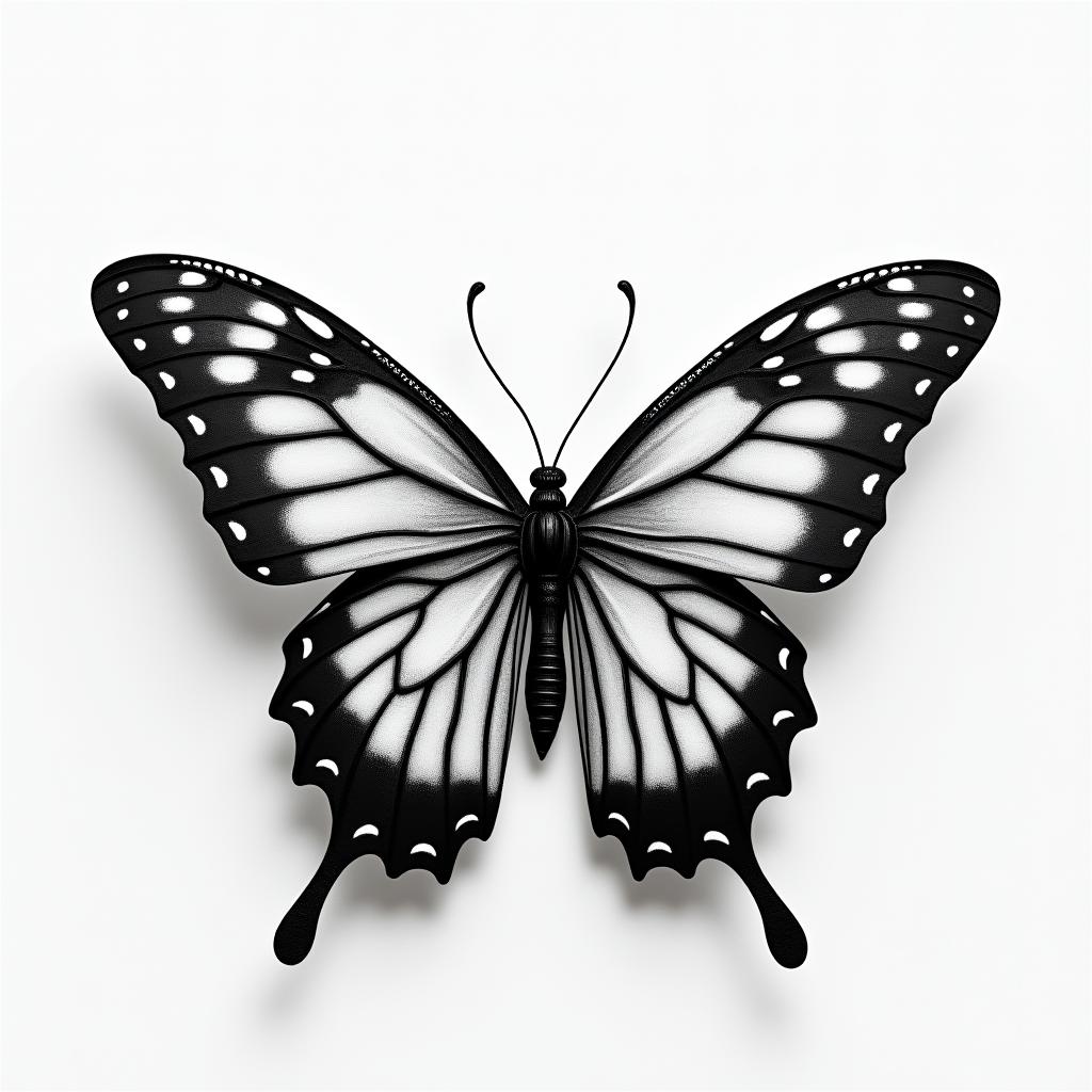 3d butterflyhigly detailed tattoo - Variation 4
