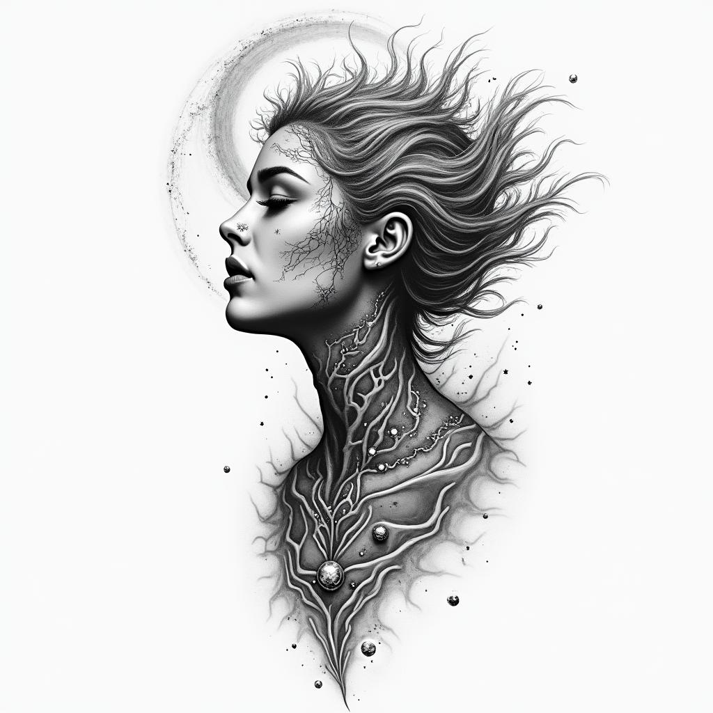 Astral projectionhigly detailed tattoo - Variation 4