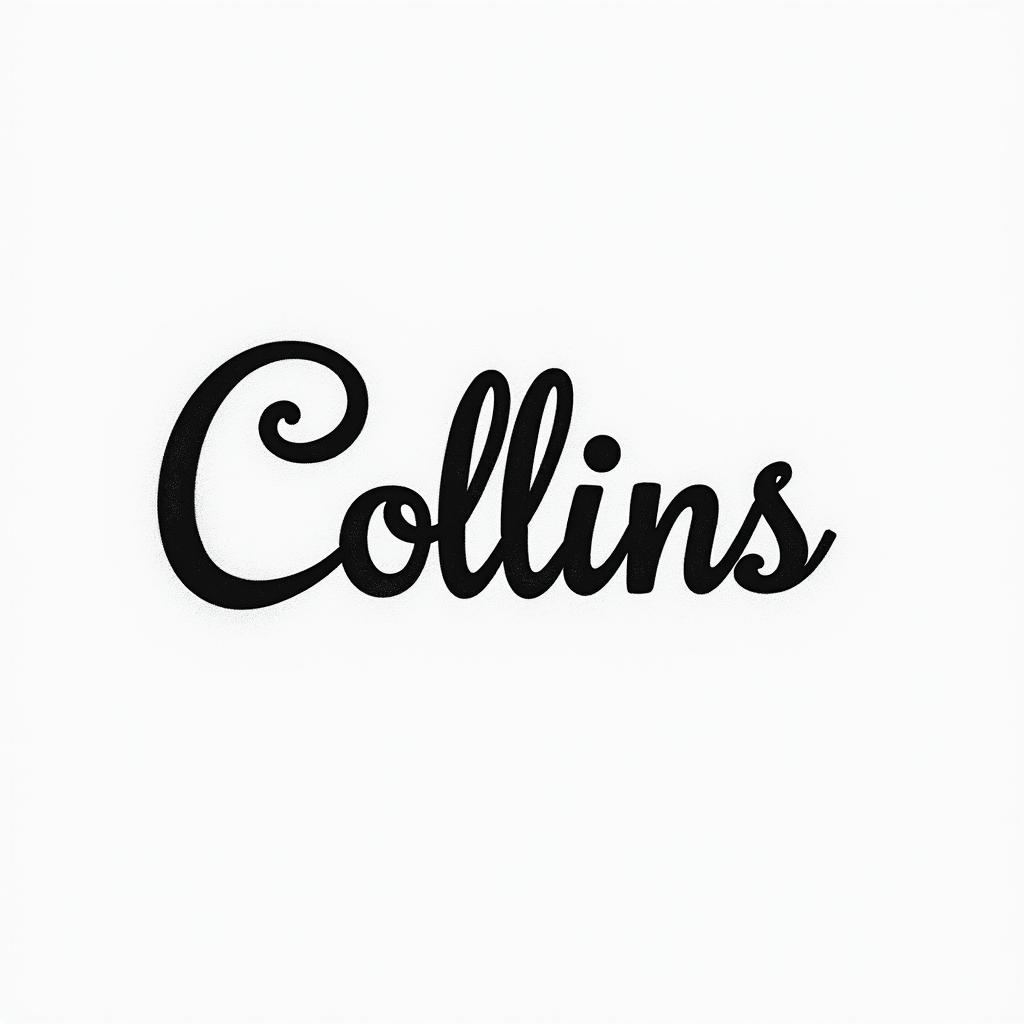 Collins construction companyminimalist text-based tattoo, Monospace font ultra-realistic, perfectly placed, high-quality font design, photo-realistic shading, 8k, high quality, finely detailed typograph - Variation 5