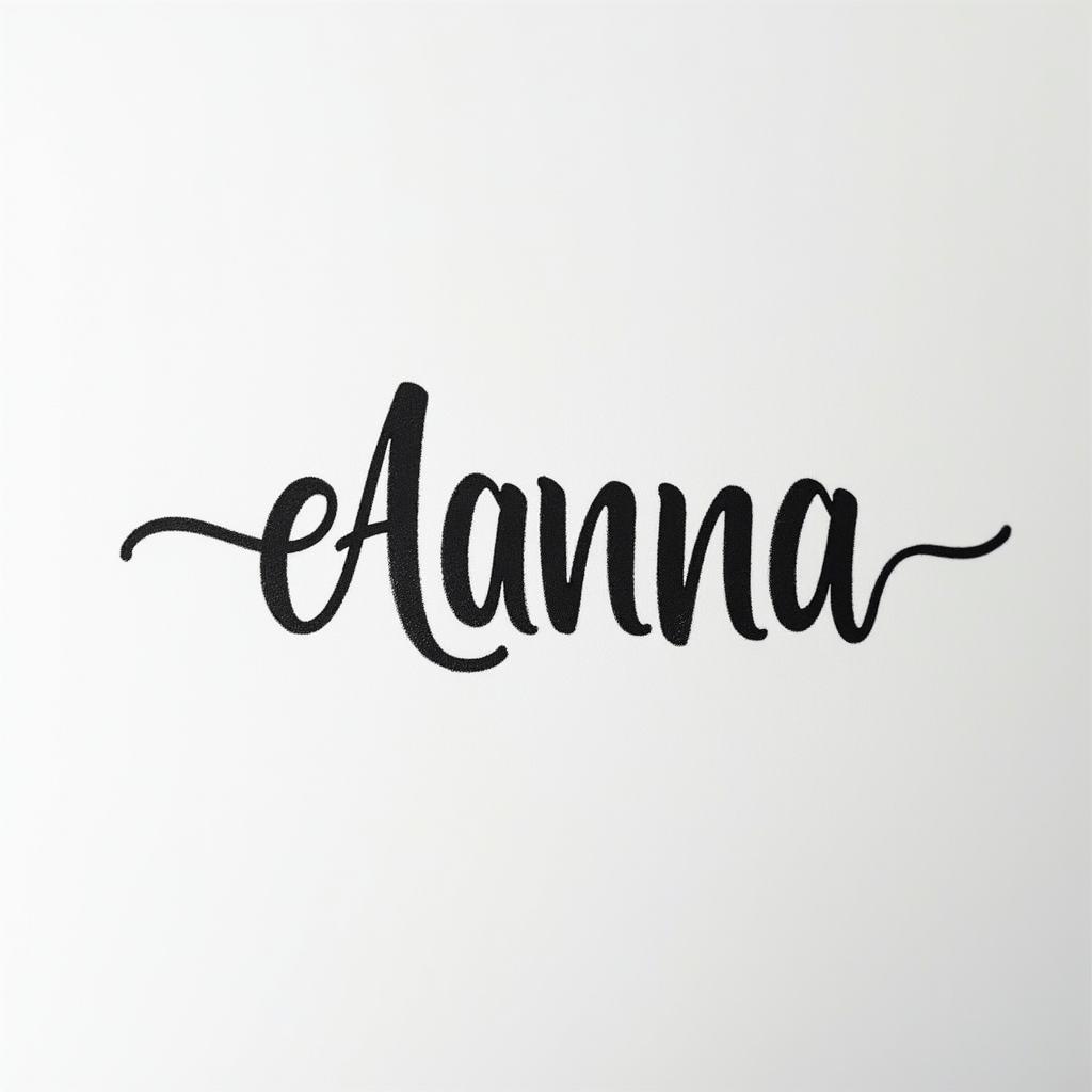 Alannaminimalist text-based tattoo, Monospace font ultra-realistic, perfectly placed, high-quality font design, photo-realistic shading, 8k, high quality, finely detailed typograph - Variation 4
