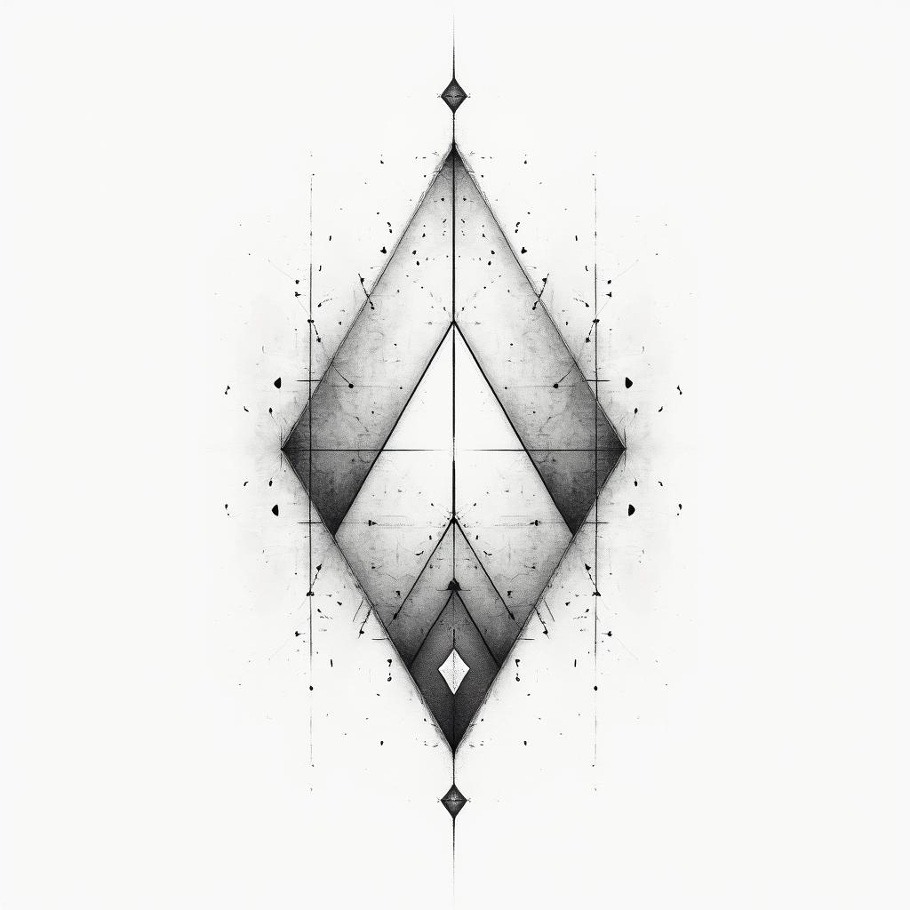 Not anonymous man Geminiin minimalist style tattoo, featuring simple shapes and fine lines, with minimal shading and details, tiny triangles, creating a sense of balance and harmony - Variation 4