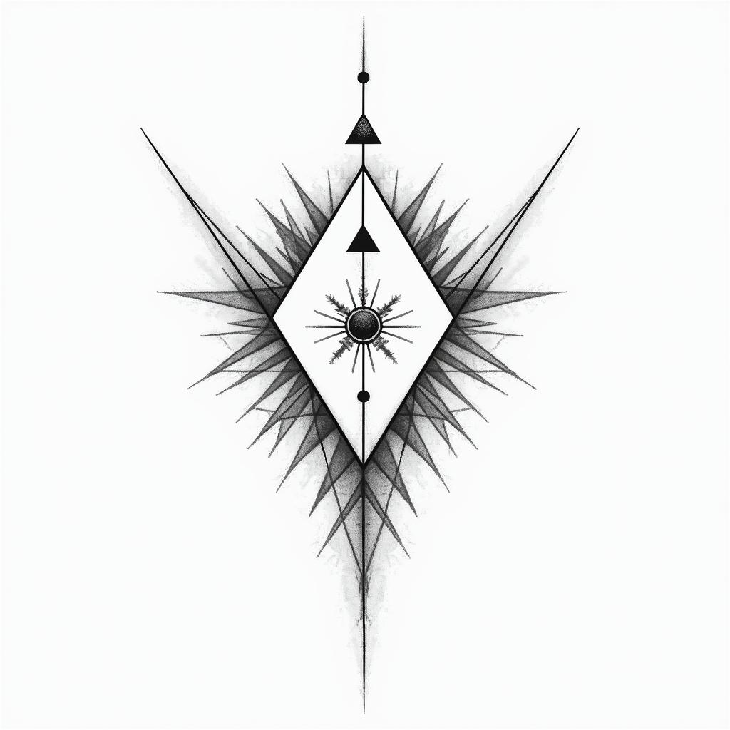 Not anonymous man Geminiin minimalist style tattoo, featuring simple shapes and fine lines, with minimal shading and details, tiny triangles, creating a sense of balance and harmony