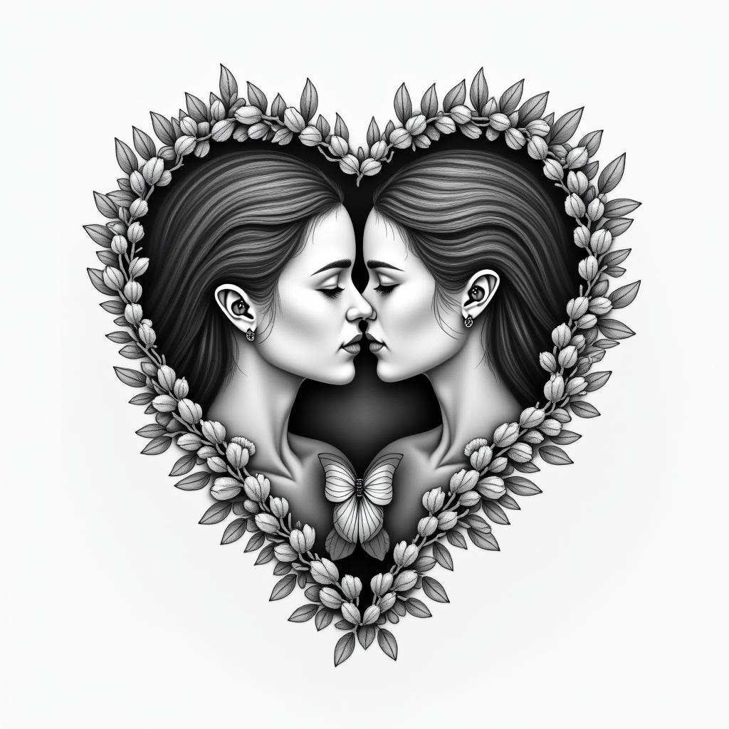 Resilience, love for my daughters, wisdomhigly detailed tattoo - Variation 2