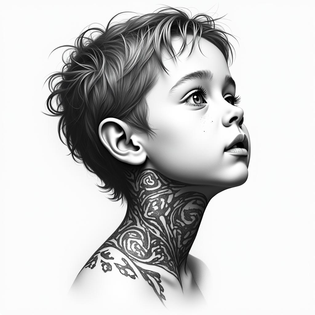 4 kidshigly detailed tattoo - Variation 4