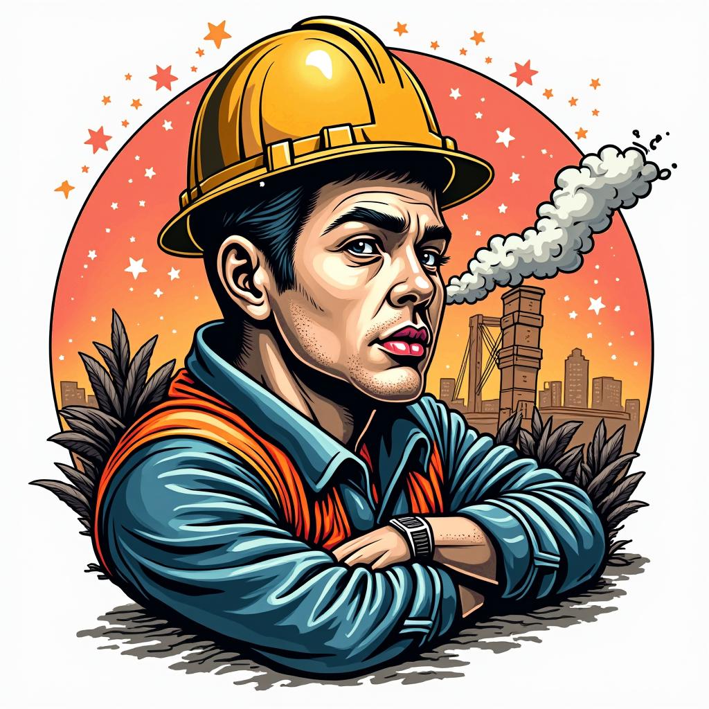 Construction company named “Collins Constructionin pop art style tattoo, featuring bold and vibrant colors, exaggerated outlines, iconic imagery, inspired by comic books and speech bubbles, comic book characters, retro pop culture - Variation 21