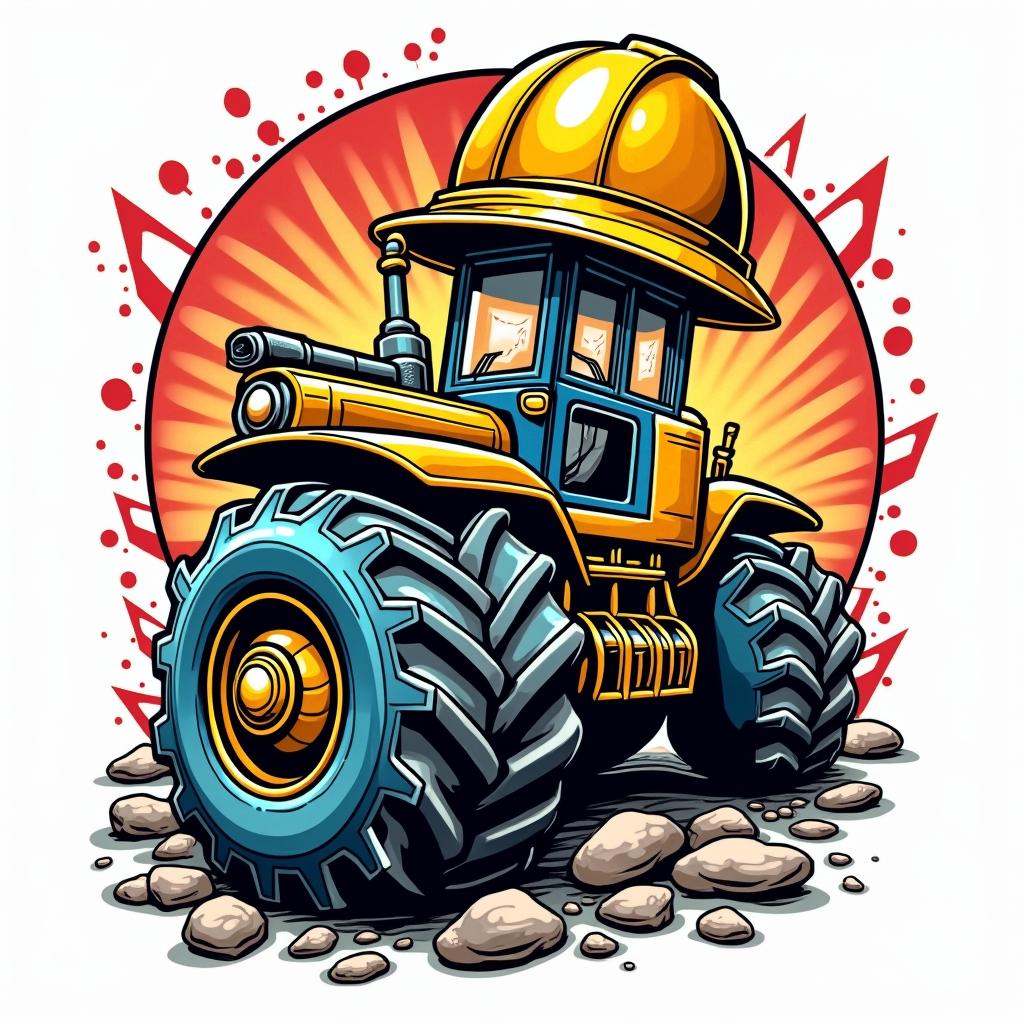 Construction company named “Collins Constructionin pop art style tattoo, featuring bold and vibrant colors, exaggerated outlines, iconic imagery, inspired by comic books and speech bubbles, comic book characters, retro pop culture - Variation 24