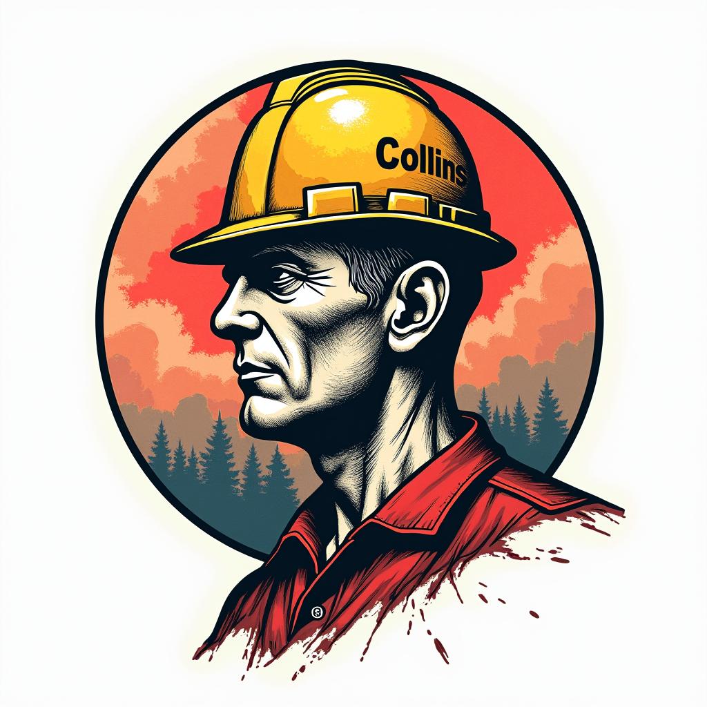 Construction company named “Collins Constructionin pop art style tattoo, featuring bold and vibrant colors, exaggerated outlines, iconic imagery, inspired by comic books and speech bubbles, comic book characters, retro pop culture - Variation 18