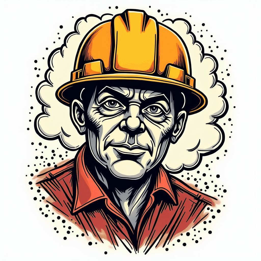 Construction company named “Collins Constructionin pop art style tattoo, featuring bold and vibrant colors, exaggerated outlines, iconic imagery, inspired by comic books and speech bubbles, comic book characters, retro pop culture - Variation 13