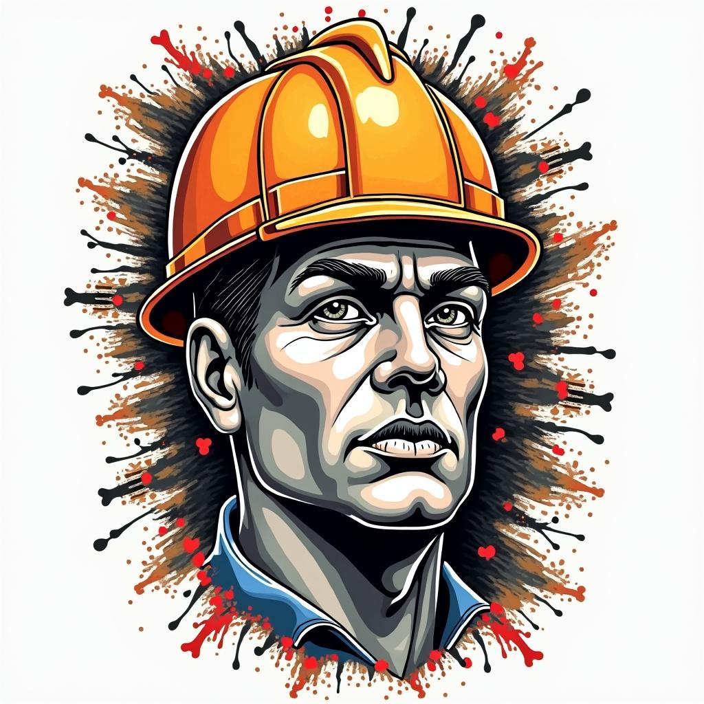 Construction company named “Collins Constructionin pop art style tattoo, featuring bold and vibrant colors, exaggerated outlines, iconic imagery, inspired by comic books and speech bubbles, comic book characters, retro pop culture - Variation 15