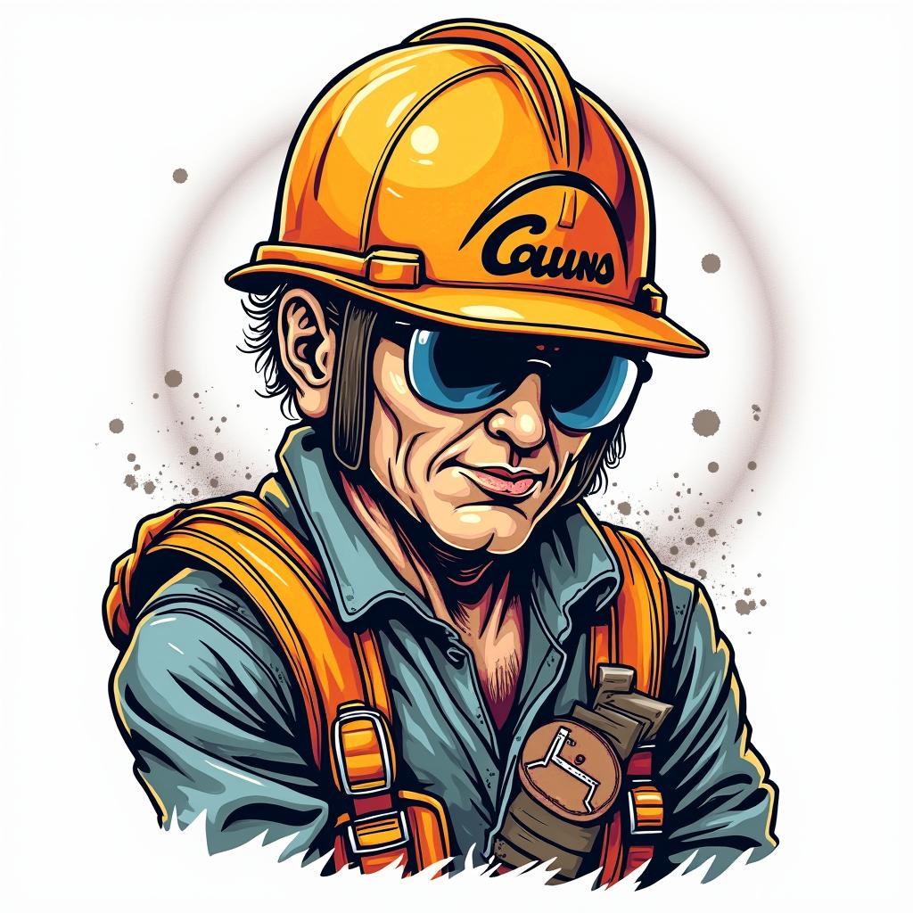 Construction company named “Collins Constructionin pop art style tattoo, featuring bold and vibrant colors, exaggerated outlines, iconic imagery, inspired by comic books and speech bubbles, comic book characters, retro pop culture - Variation 12