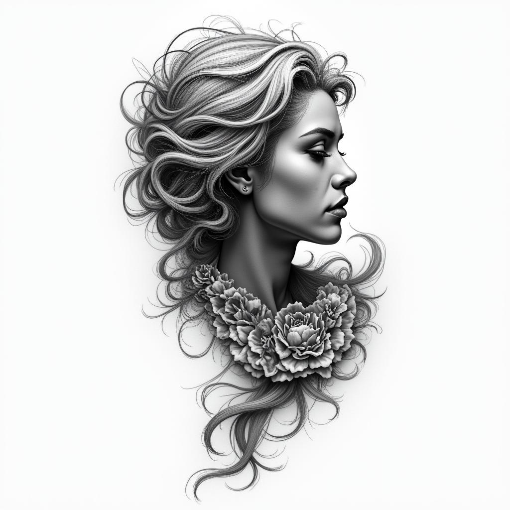 Zachavy, Gemini, Russiahigly detailed tattoo