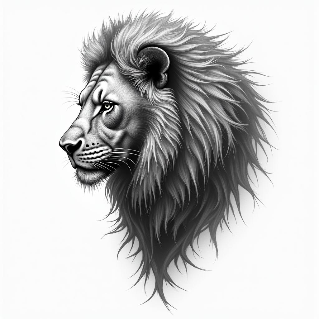 Witch, lionhigly detailed tattoo