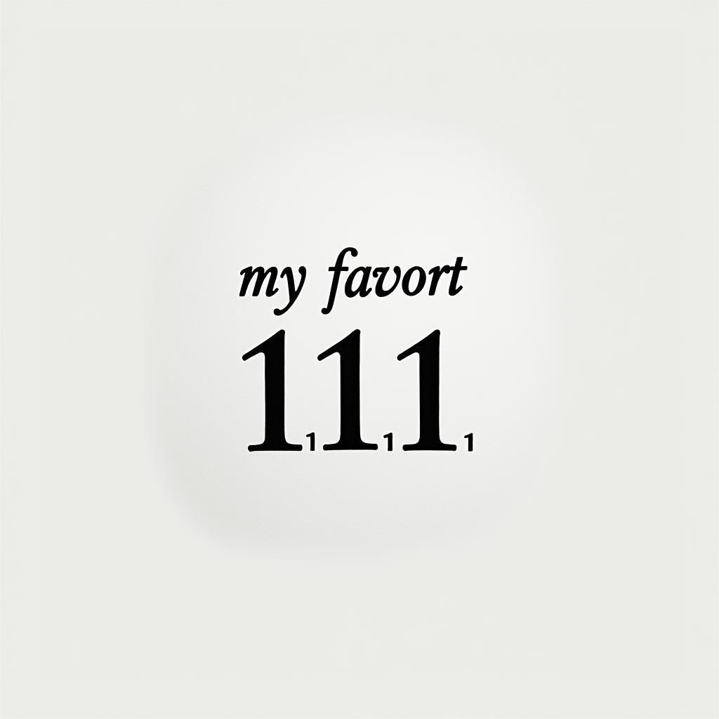 My favorite person 11:11minimalist text-based tattoo, Monospace font ultra-realistic, perfectly placed, high-quality font design, photo-realistic shading, 8k, high quality, finely detailed typograph - Variation 4