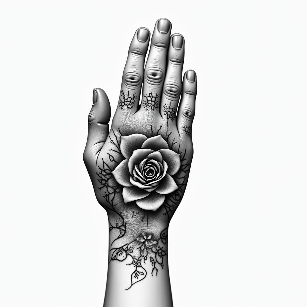 Hand tattoohigly detailed tattoo - Variation 4