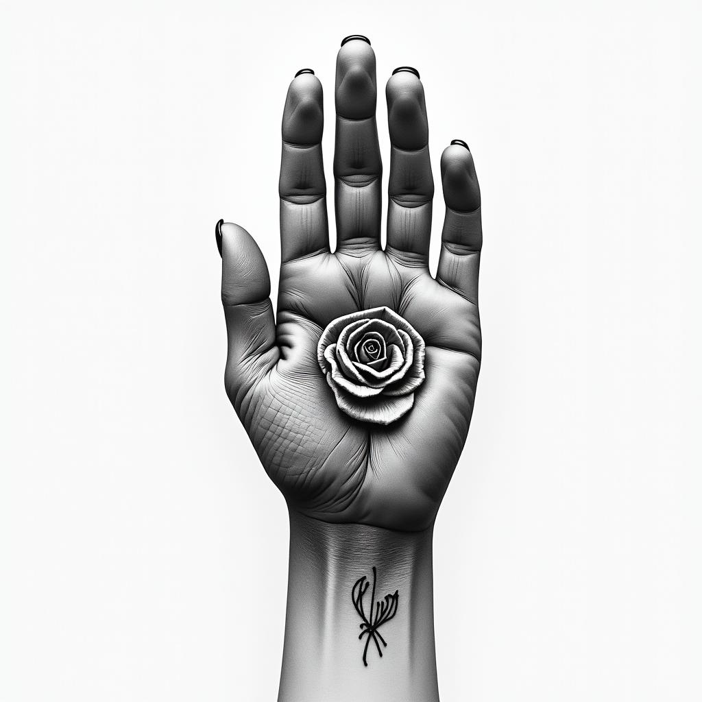 Hand tattoohigly detailed tattoo - Variation 2