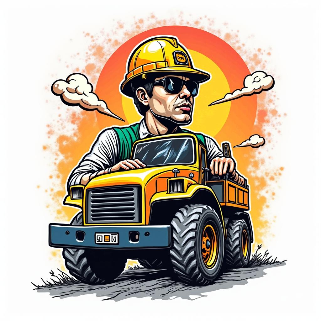 Construction company named “Collins Constructionin pop art style tattoo, featuring bold and vibrant colors, exaggerated outlines, iconic imagery, inspired by comic books and speech bubbles, comic book characters, retro pop culture - Variation 8