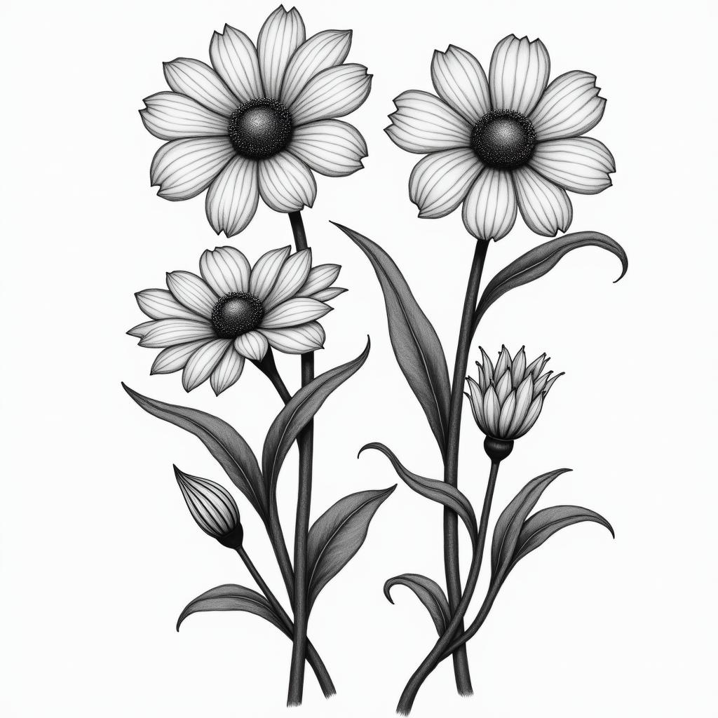 half sleeve
daisies, water lilies, and lily of the valleyin realism tattoo style, featuring a highly detailed, lifelike, capturing every detail, photorealistic, ultra realistic, intricate shading, smooth and sharp,