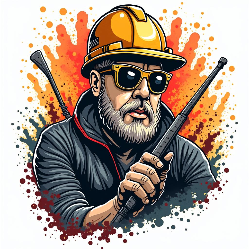 Construction company named “Collins Constructionin pop art style tattoo, featuring bold and vibrant colors, exaggerated outlines, iconic imagery, inspired by comic books and speech bubbles, comic book characters, retro pop culture - Variation 3