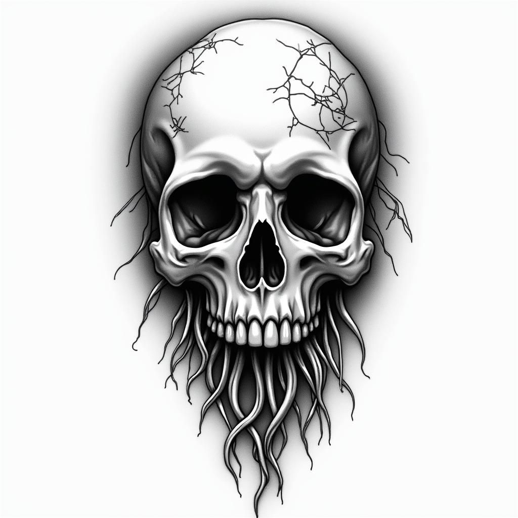 Ghost face aquarius vibehigly detailed tattoo