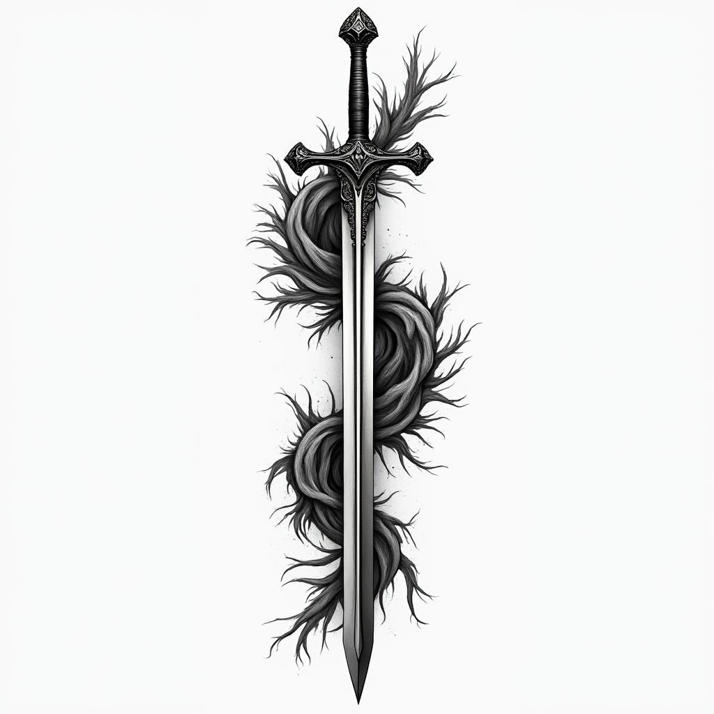 Swordhigly detailed tattoo - Variation 3
