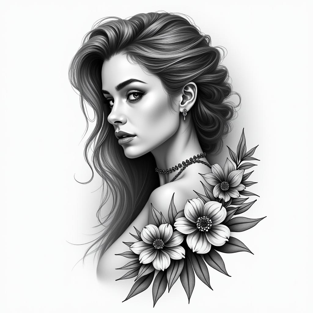 Jeslyn nombre con florhigly detailed tattoo - Variation 2