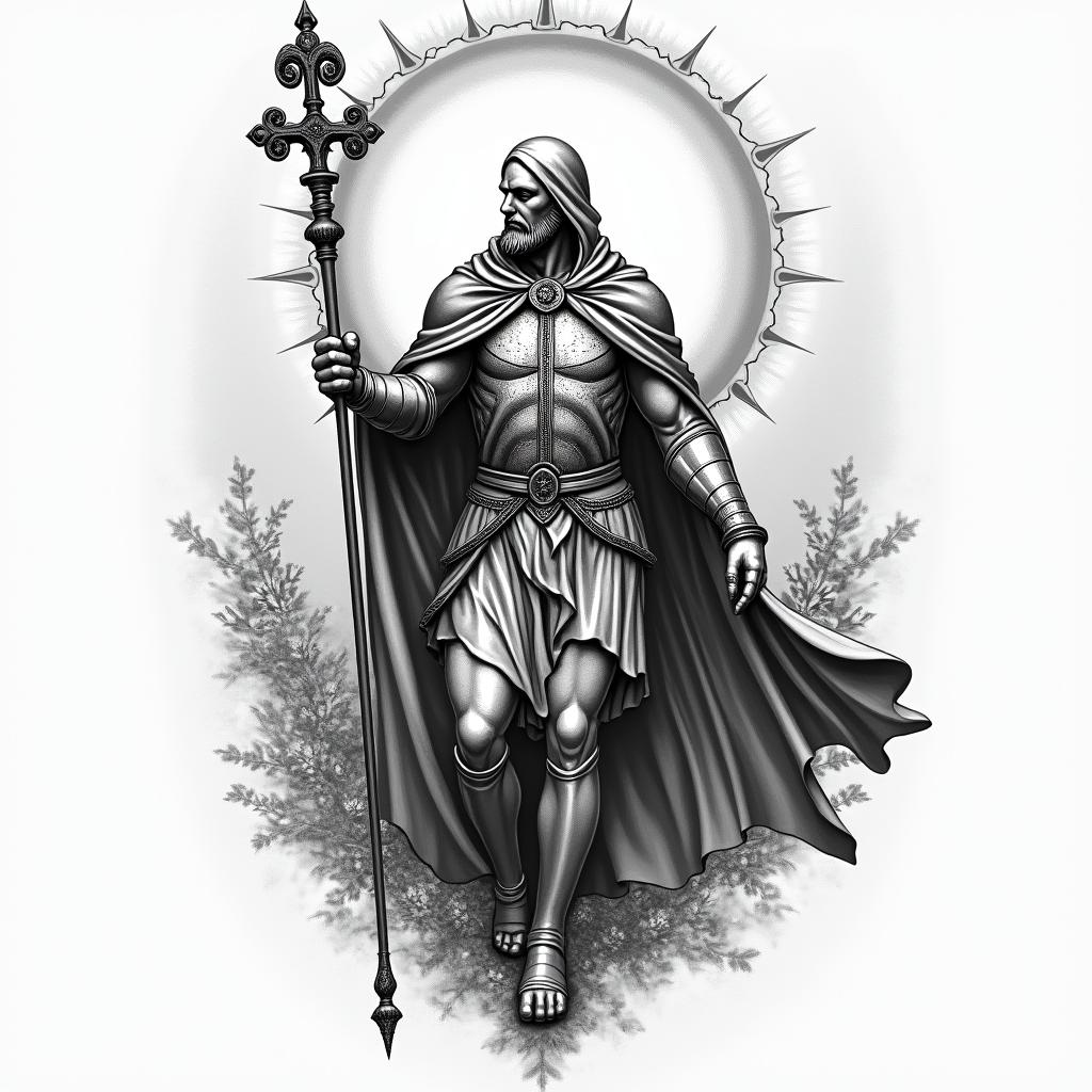 Saint Georgehigly detailed tattoo - Variation 4