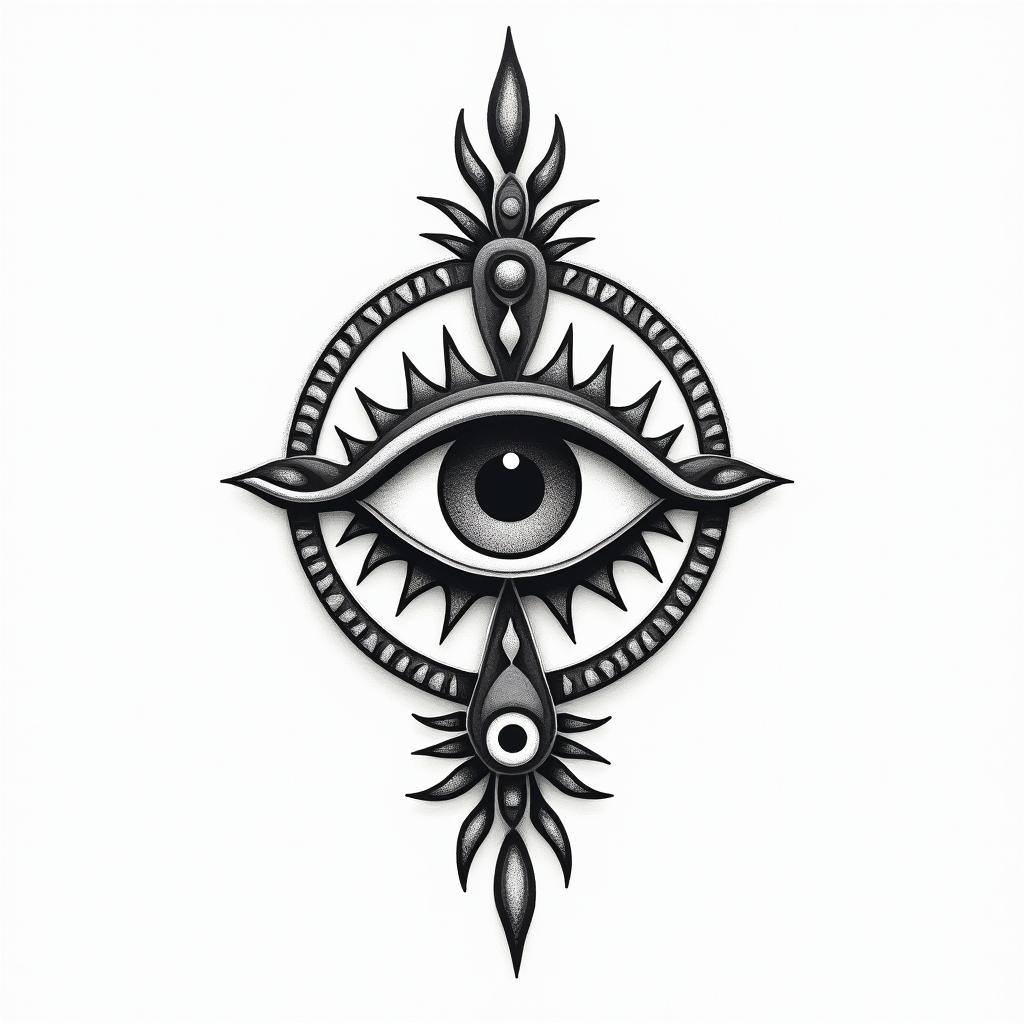 Joseline, Libra, Mexico,in spiritual symbols tattoo style, featuring an intricate design incorporating elements, Hamsa hand, third eye, minimalist composition - Variation 3