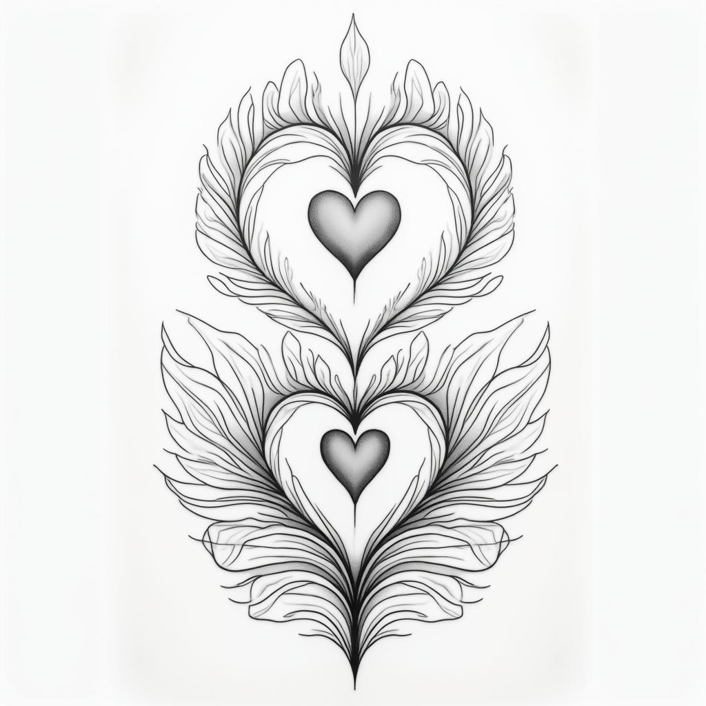 My story Joana Alves, Carneiro, 21-03-1989in Modest style tattoo, featuring soft, delicate line work with simple and meaningful symbols, gentle waves, a heart, evoking a sense of serenity and grace, - Variation 4