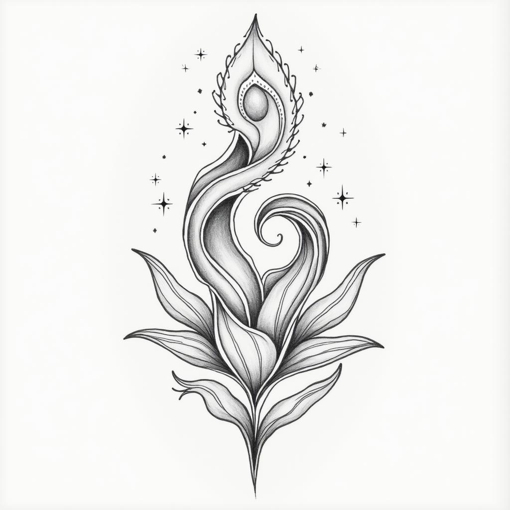 My story Joana Alves, Carneiro, 21-03-1989in Modest style tattoo, featuring soft, delicate line work with simple and meaningful symbols, gentle waves, a heart, evoking a sense of serenity and grace, - Variation 3