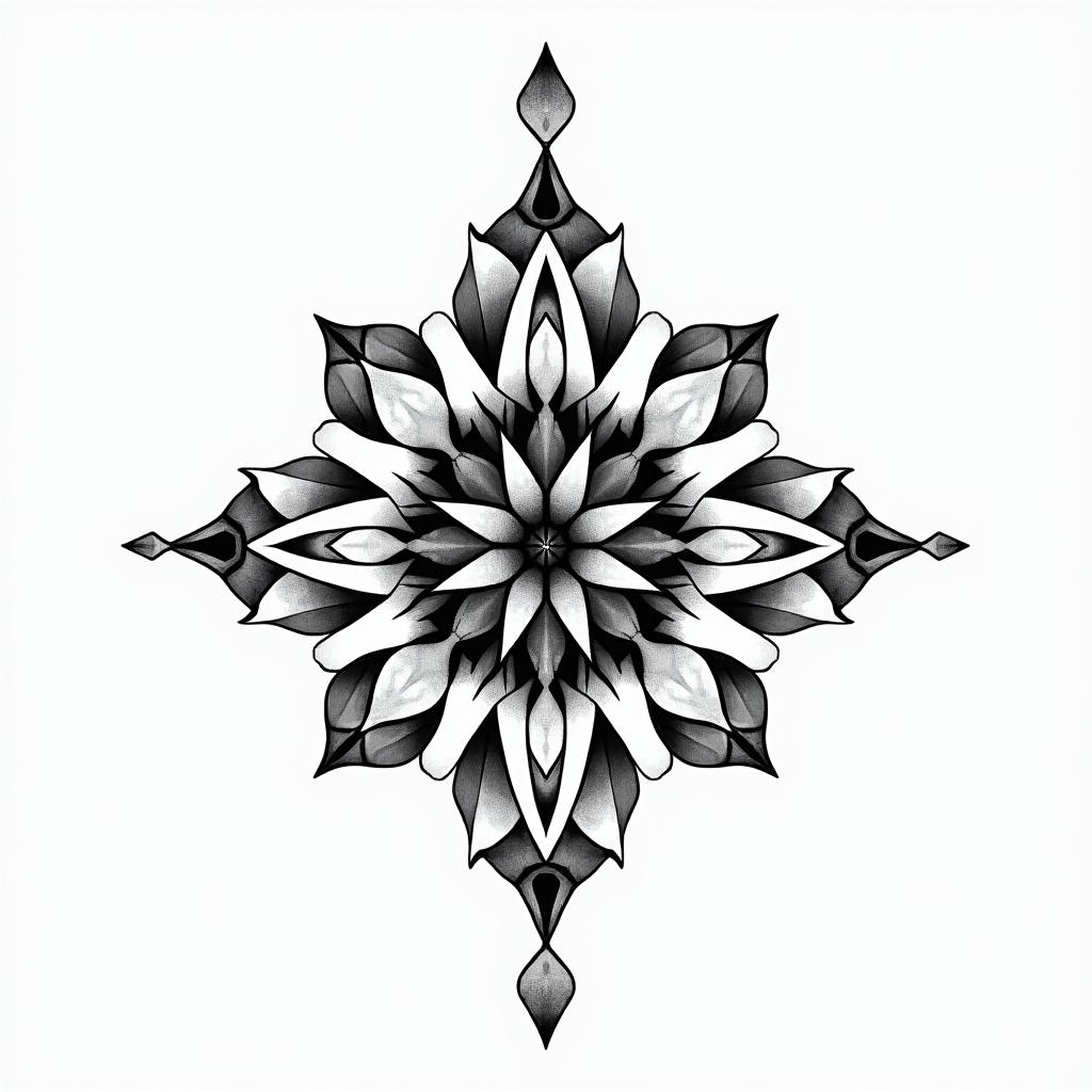 I love bows and thin line ones looks like a necklace in geometric style tattoo, blending hexagons, mandala-inspired patterns, symmetrical and fractal design, clean lines, sharp angles