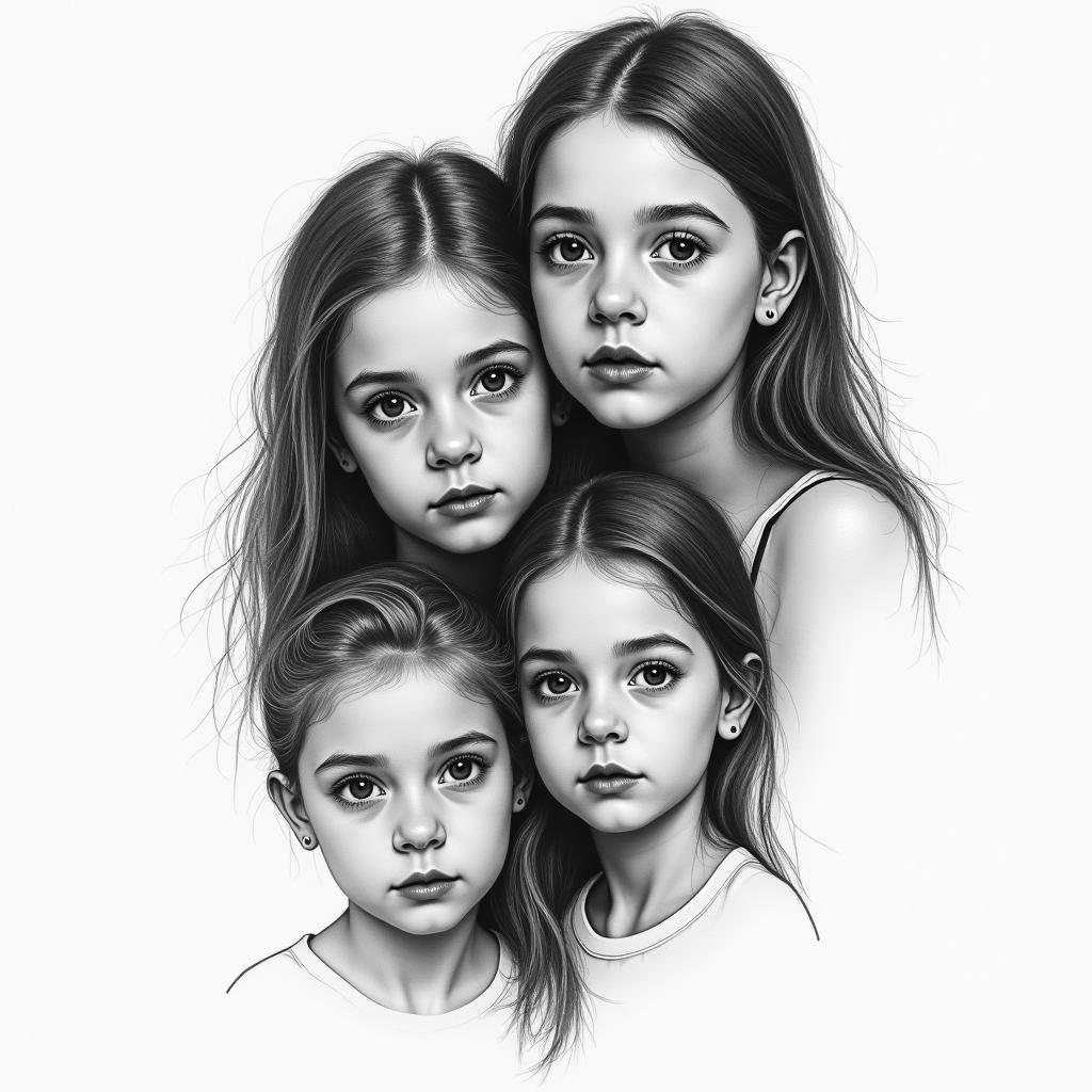 Want to use my 5 children’s birthdates in a tattooin portrait tattoo style, featuring a highly realistic and detailed depiction - Variation 2