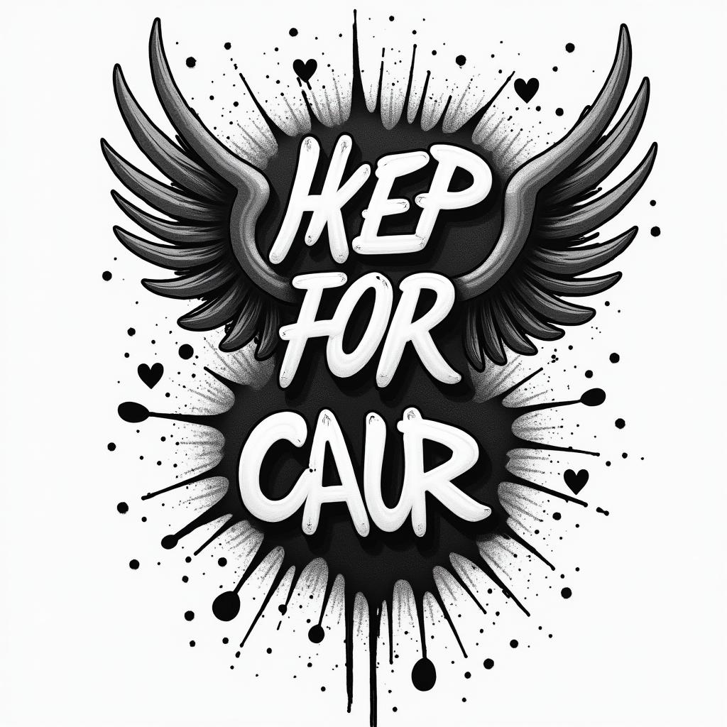 Denise, Zwillinge, 21.05.1991, in graffiti style tattoo, featuring bold and dynamic street art elements, spray-paint texture with exaggerated lines and expressive, chaotic brushstrokes, intricate lettering incorporated with graffiti tags, symbols like hearts, stars, and wings - Variation 2