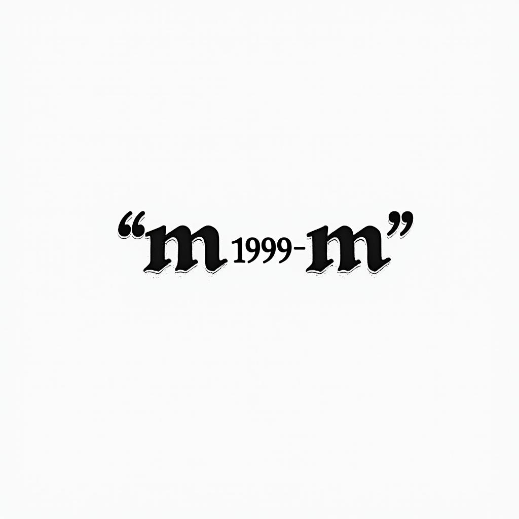“M M” 1969-2020 I am secondminimalist text-based tattoo, Monospace font ultra-realistic, perfectly placed, high-quality font design, photo-realistic shading, 8k, high quality, finely detailed typograph - Variation 4