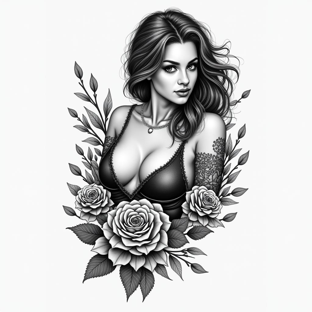 Michelle Aquarius Lowell ma.higly detailed tattoo - Variation 6