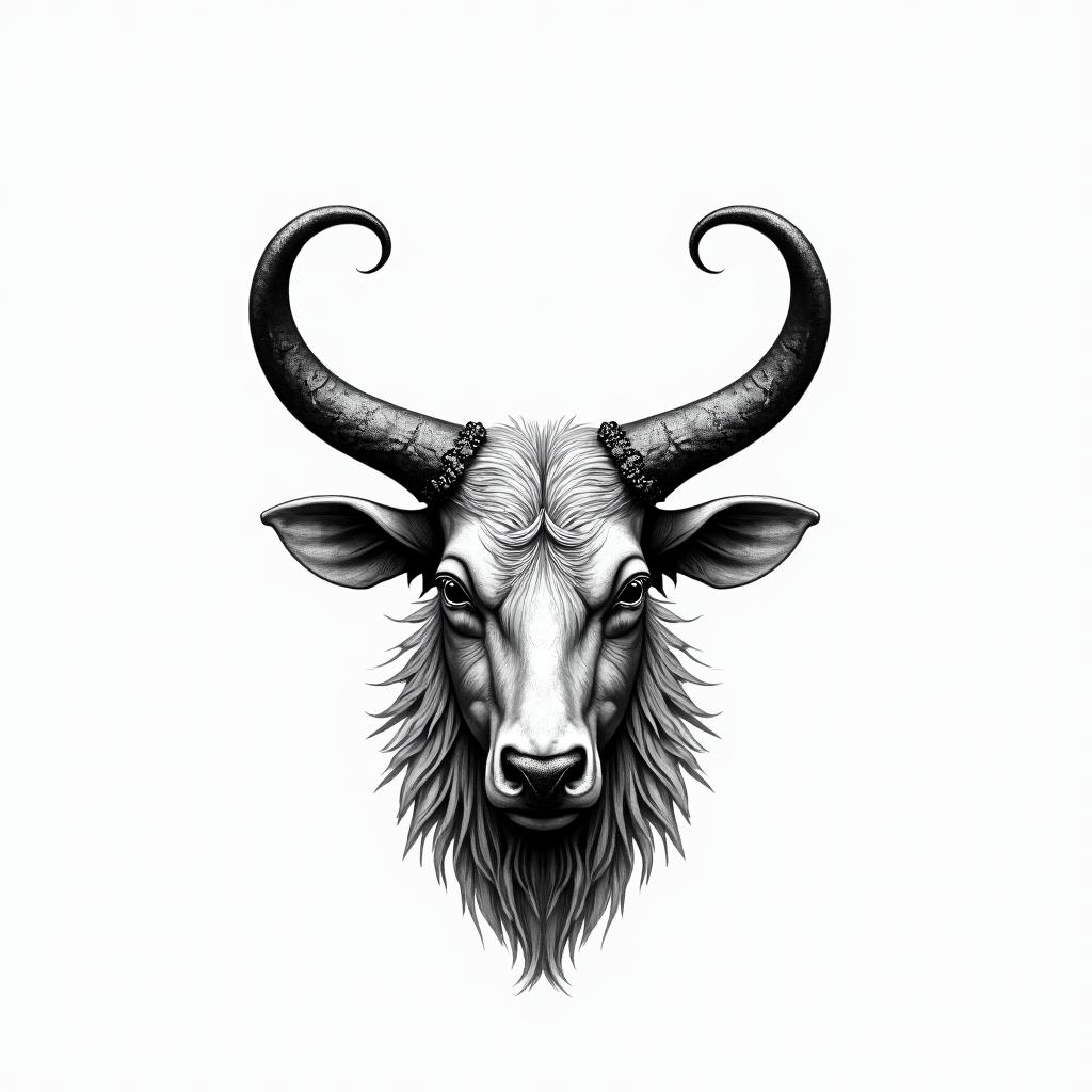 Zodiac sign Taurustext-based tattoo, gothic font ultra-realistic, perfectly placed, high-quality font design, photo-realistic shading, 8k, high quality, finely detailed typography - Variation 2